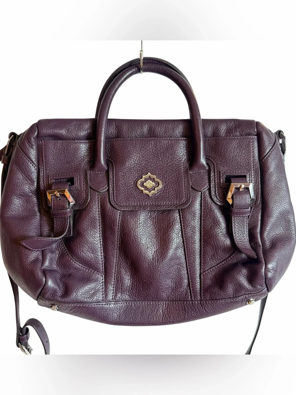 orYANY Burgundy Pebbled Leather Satchel Crossbody Shoulder Bag